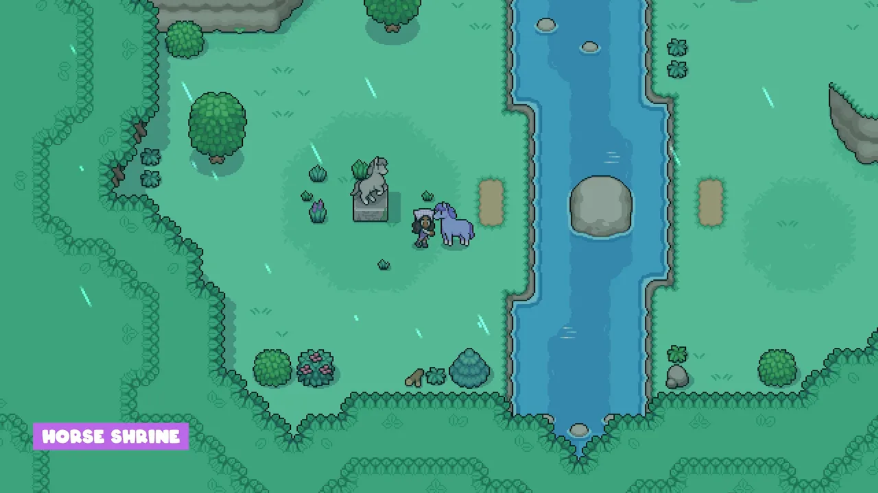 Horse shrine in The Narrows beside the spectral Mistmare